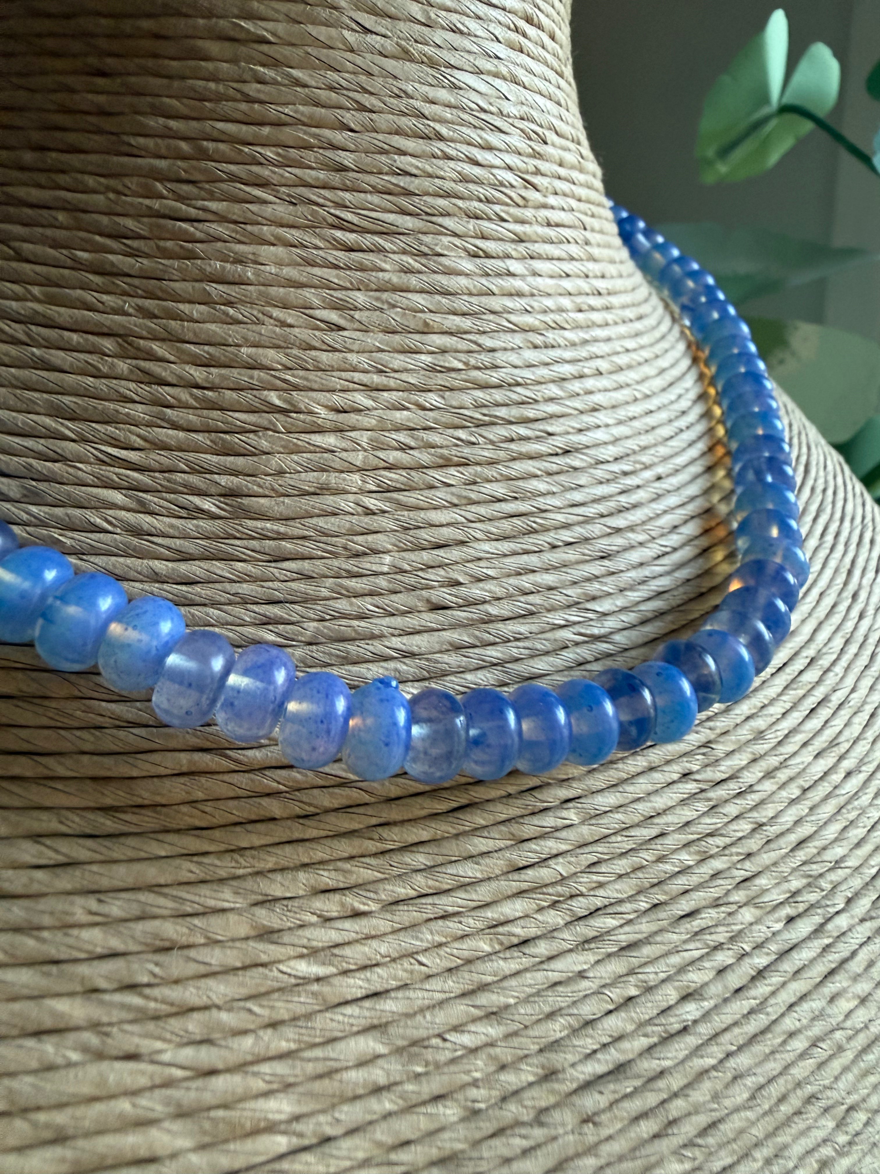 Blue Quartz Lumin Beaded Necklace