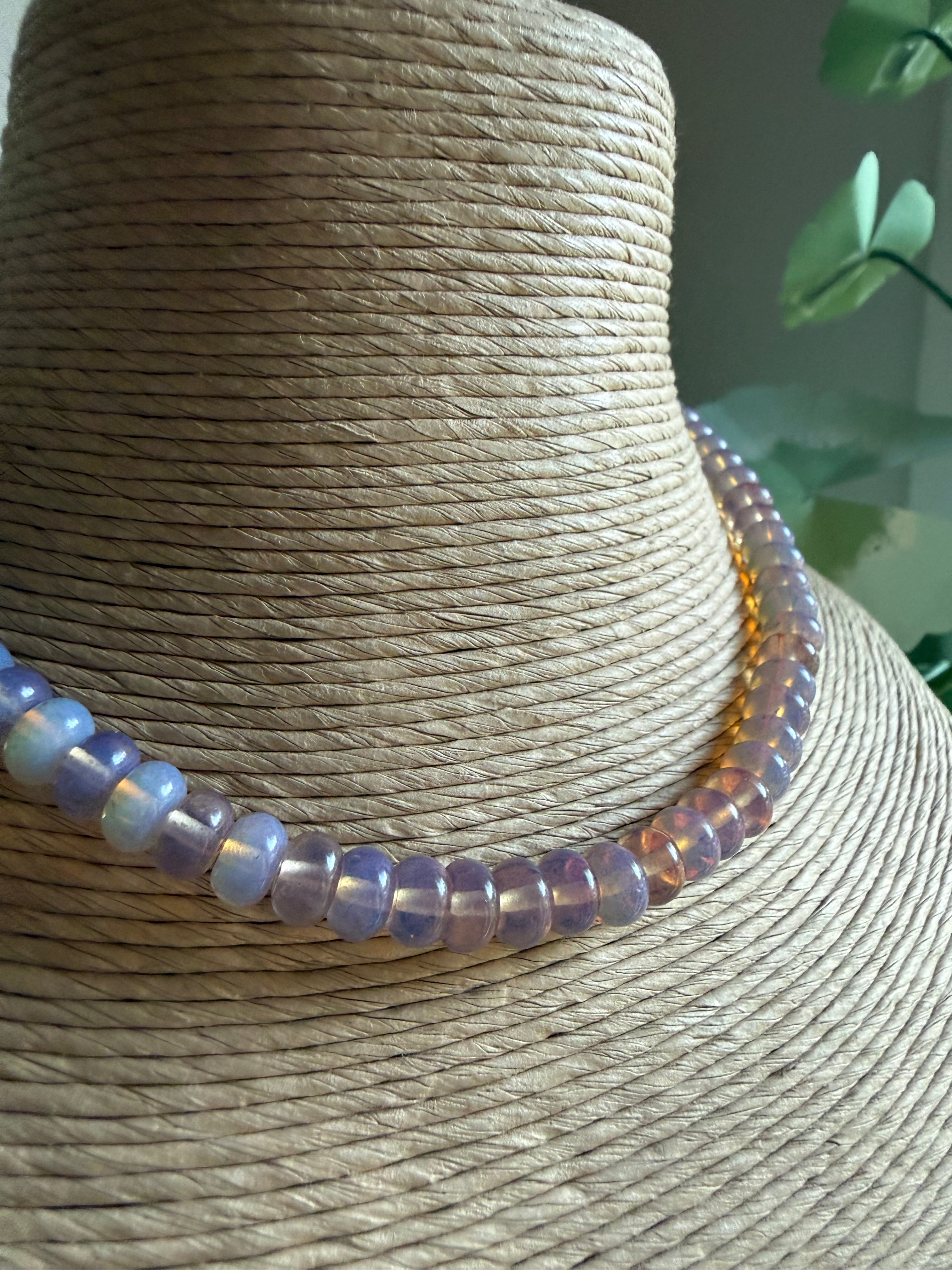 Tan Quartz Lumin Beaded Necklace