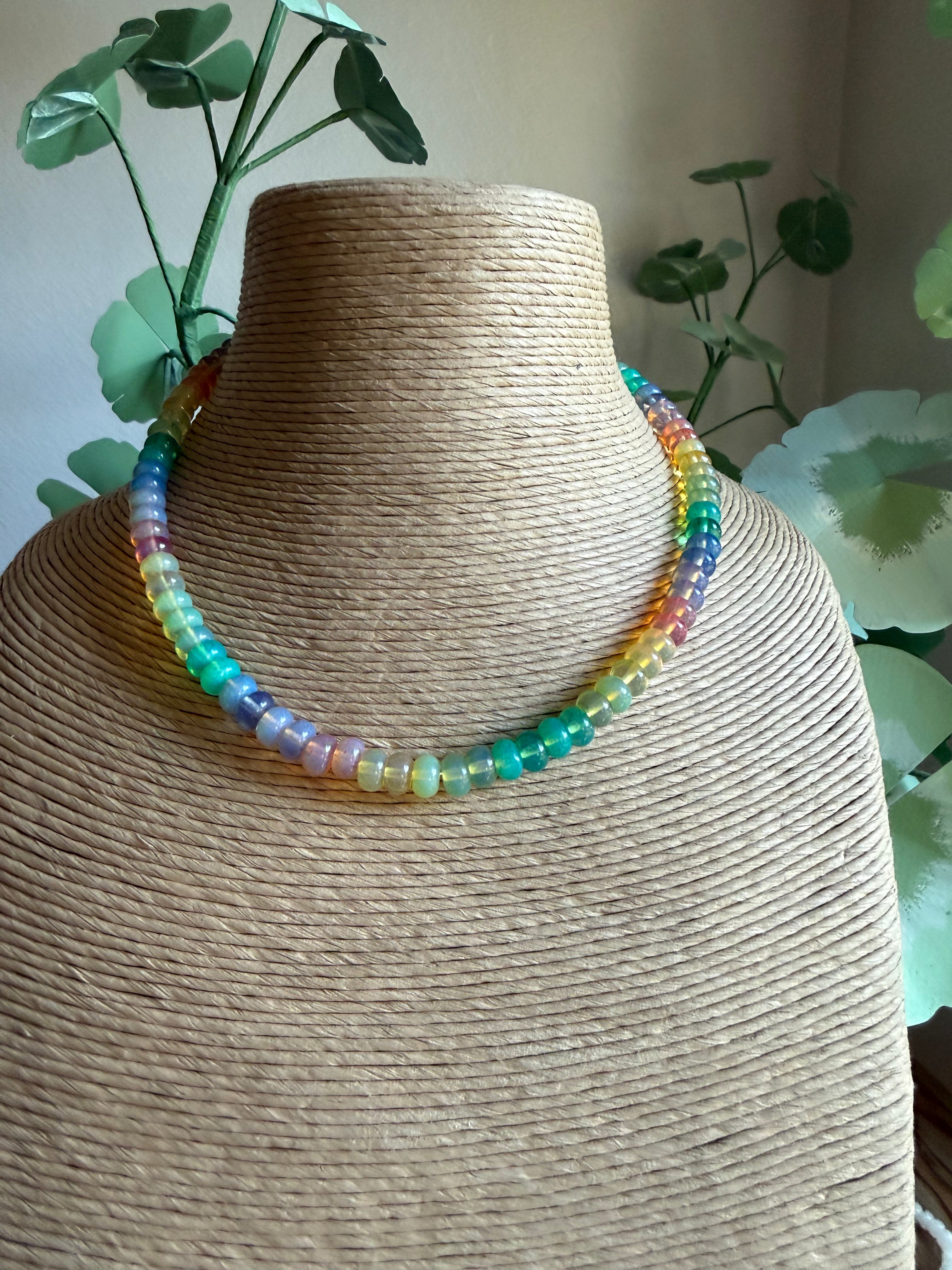 Rainbow Quartz Lumin Beaded Necklace