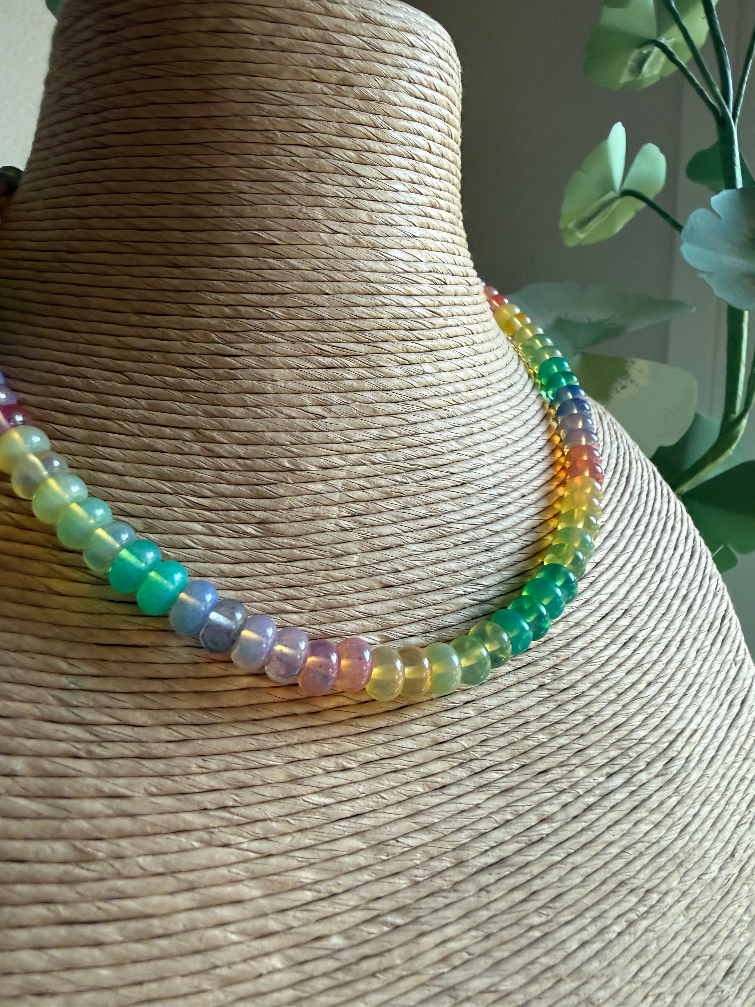 Rainbow Quartz Lumin Beaded Necklace