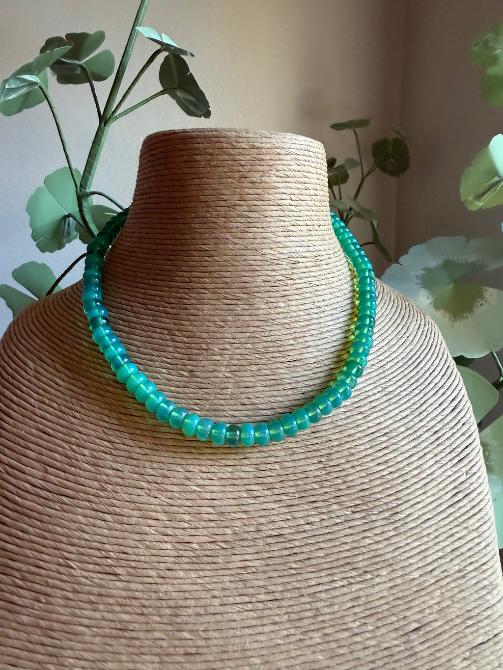 Green Quartz Lumin Beaded Necklace