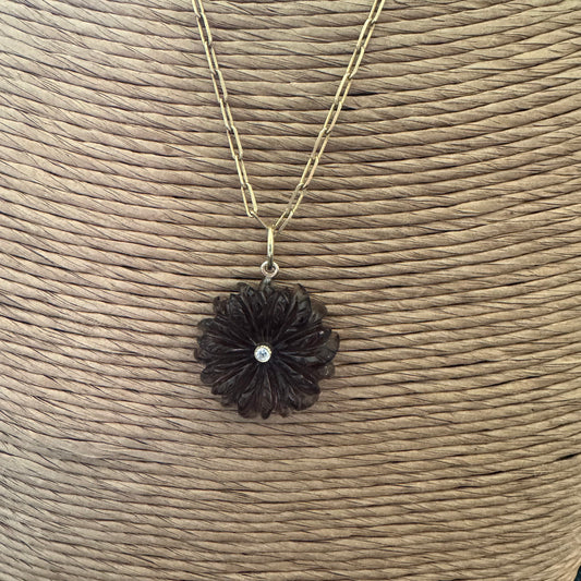 Smokey Quartz Flower Charm