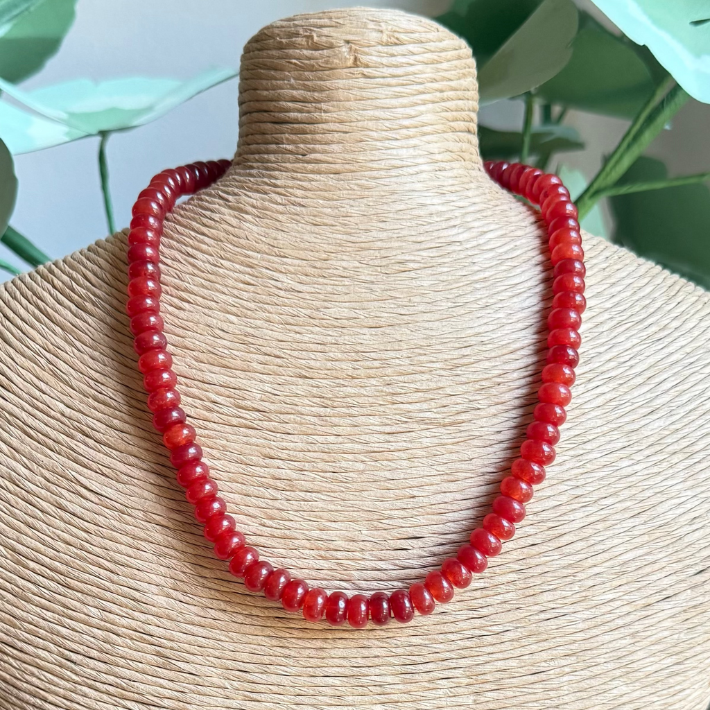 dark orange beaded necklace
