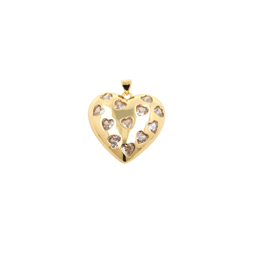 Diamond Gold Heart Charm