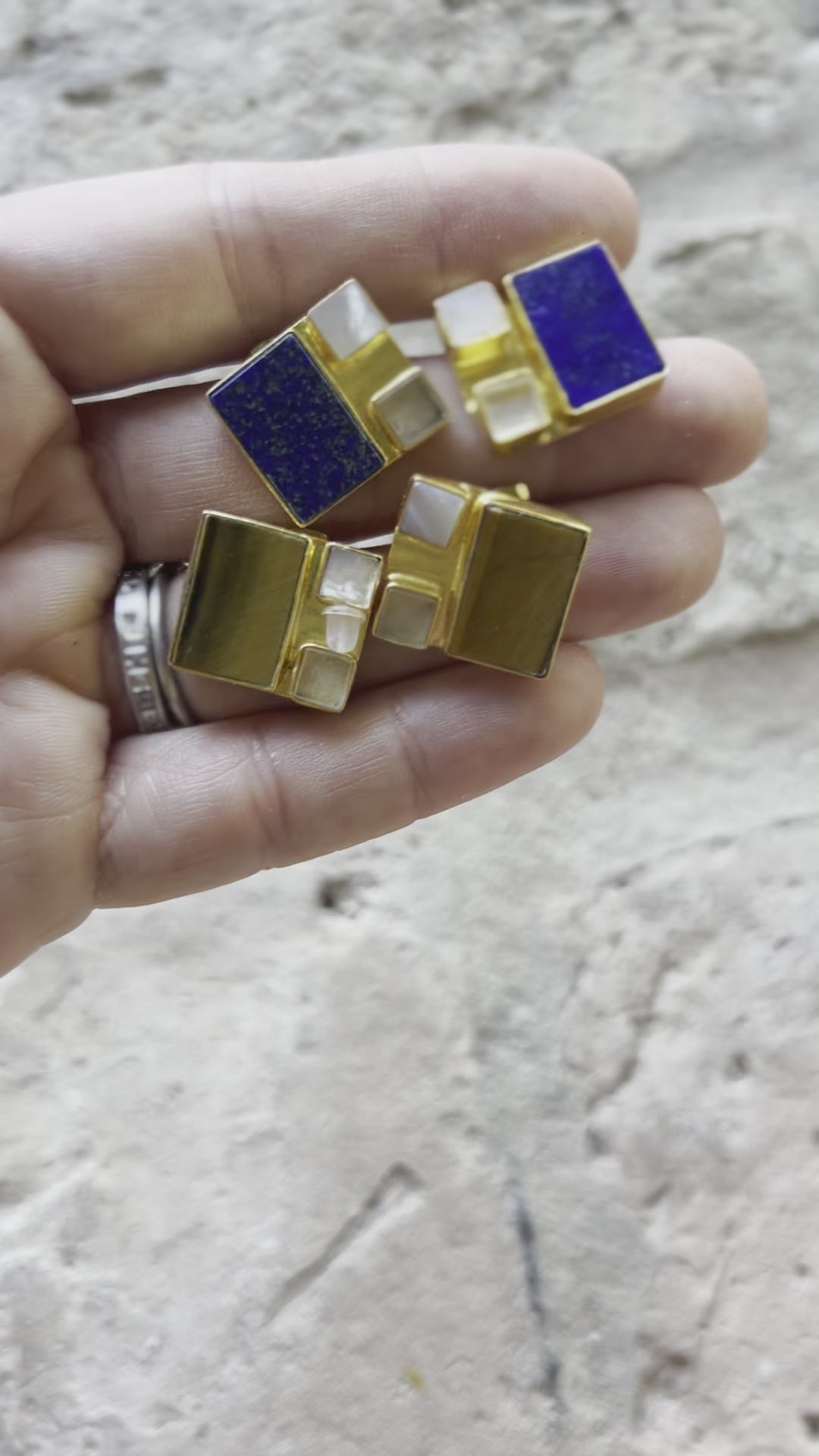 Lapis Trio Studs