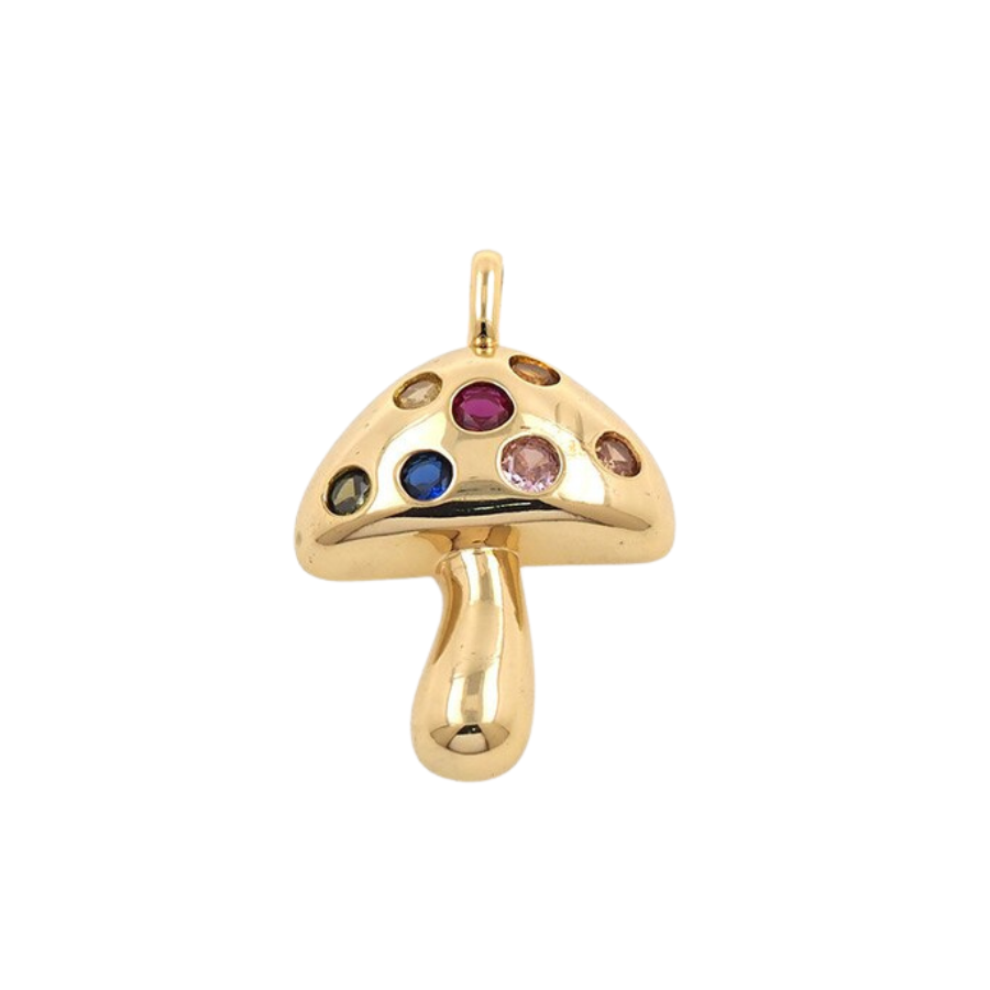 Colorful Gold shroom Charm