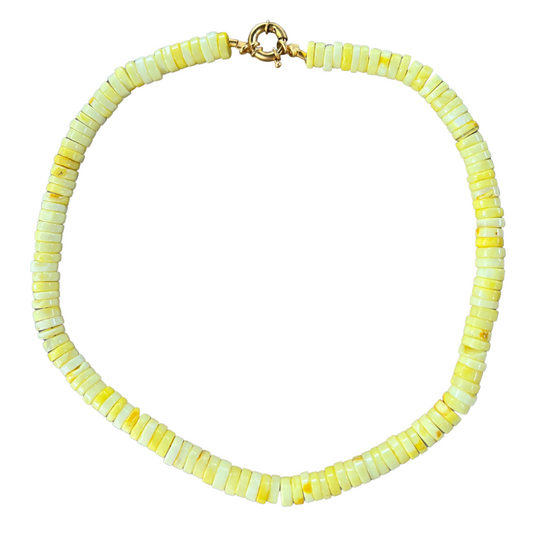 Yellow Opal Heishi Necklace